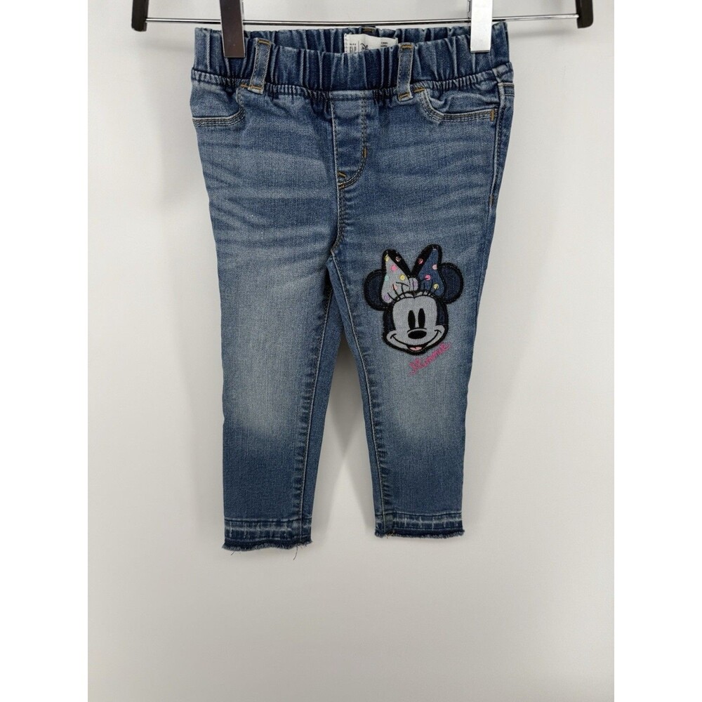 Disney Girls Minnie Mouse Embroidered Blue Jeans Size 4T